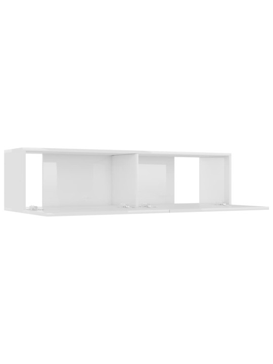 Tv skapītis, spīdīgi balts, 120x30x30 cm, inženierijas koks