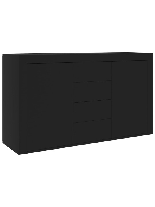 Kumode, melna, 120x36x69 cm, inženierijas koks