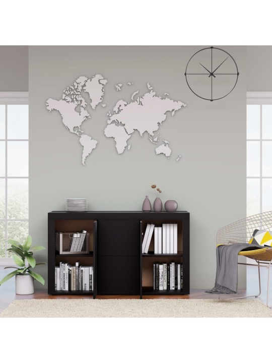 Kumode, melna, 120x36x69 cm, inženierijas koks
