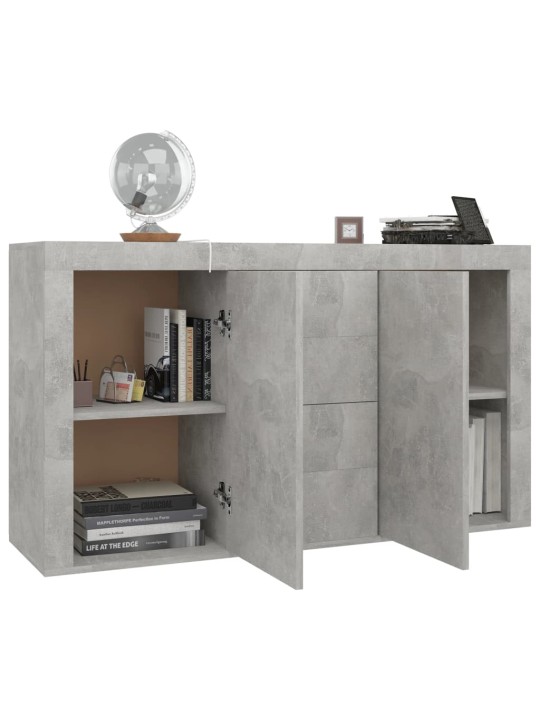 Kumode, betonpelēka, 120x36x69 cm, inženierijas koks