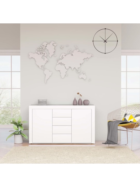 Kumode, spīdīgi balta, 120x36x69 cm, inženierijas koks