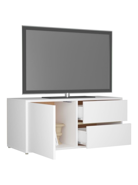 Tv skapītis, balts, 80x34x36 cm, inženierijas koks