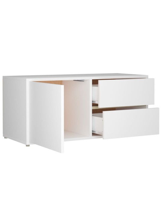 Tv skapītis, balts, 80x34x36 cm, inženierijas koks