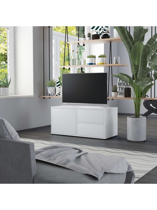 Tv skapītis, balts, 80x34x36 cm, inženierijas koks