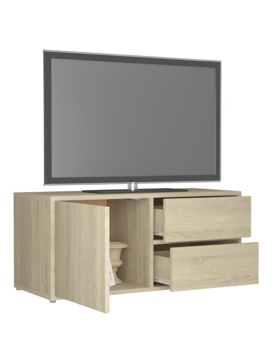 Tv skapītis, ozolkoka krāsa, 80x34x36 cm, inženierijas koks