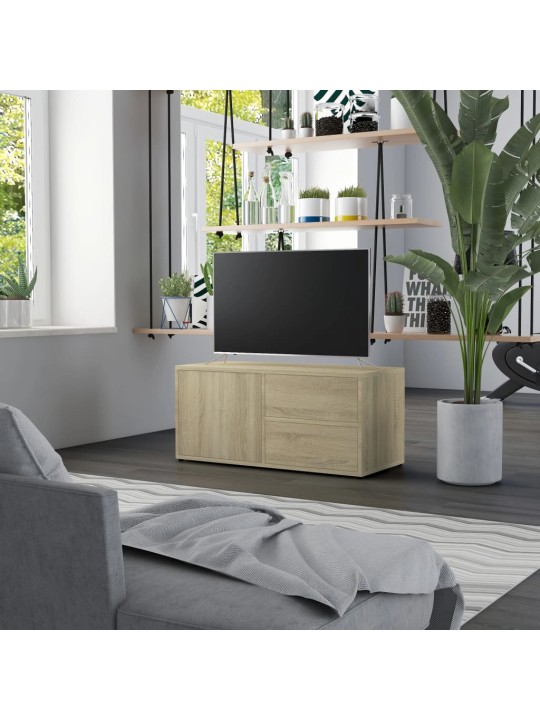 Tv skapītis, ozolkoka krāsa, 80x34x36 cm, inženierijas koks