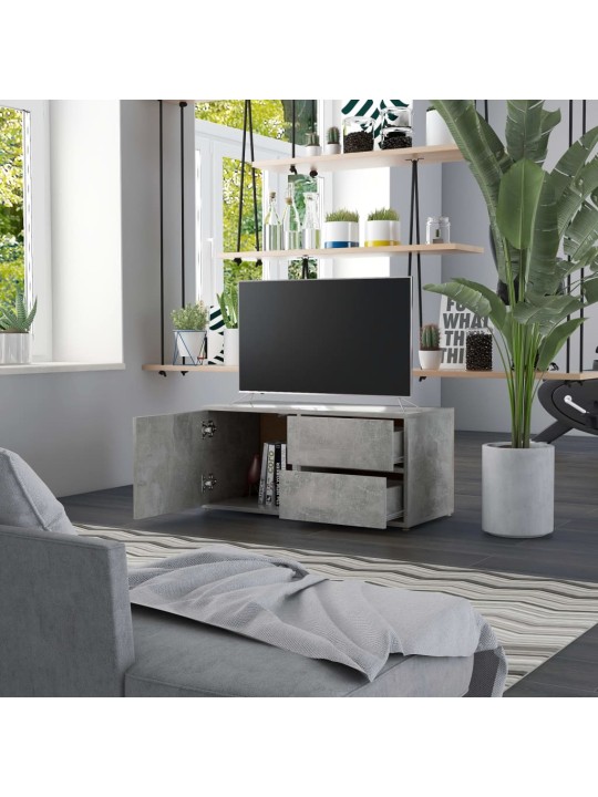 Tv skapītis, betonpelēks, 80x34x36 cm, inženierijas koks