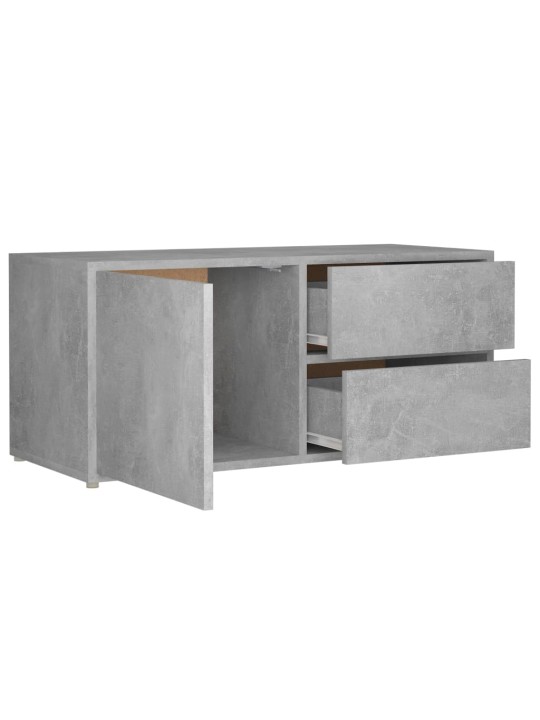 Tv skapītis, betonpelēks, 80x34x36 cm, inženierijas koks