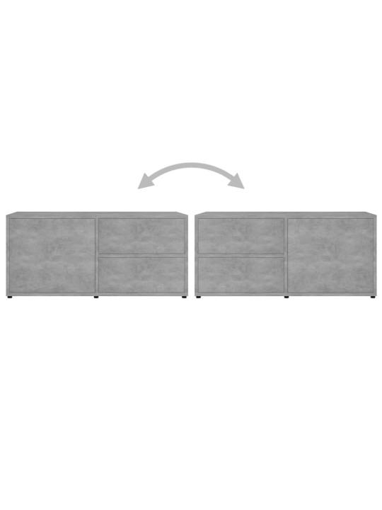 Tv skapītis, betonpelēks, 80x34x36 cm, inženierijas koks