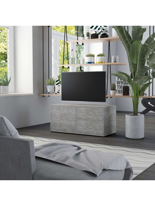 Tv skapītis, betonpelēks, 80x34x36 cm, inženierijas koks