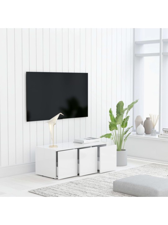 Tv skapītis, balts, 80x34x30 cm, inženierijas koks