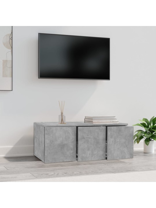 Tv skapītis, betonpelēks, 80x34x30 cm, inženierijas koks