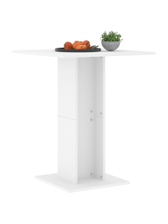 Bistro galds, balts, 60x60x75 cm, inženierijas koks