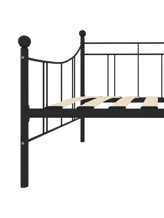 Dīvāngultas rāmis, melns metāls, 90x200 cm