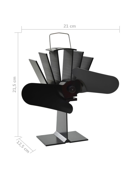 Karstuma izplūdes ventilators, 2 lāpstiņas, melns