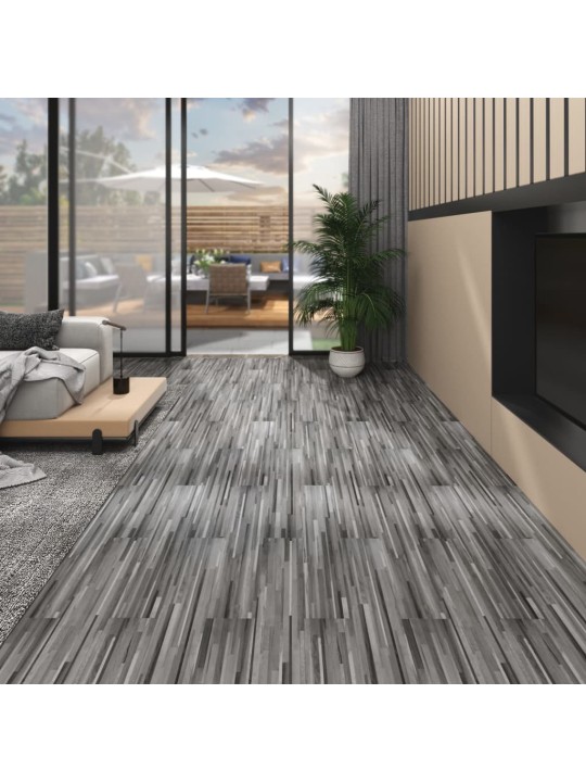 Grīdas dēļi, 5,26 m², 2 mm, svītraini pelēki, pvc