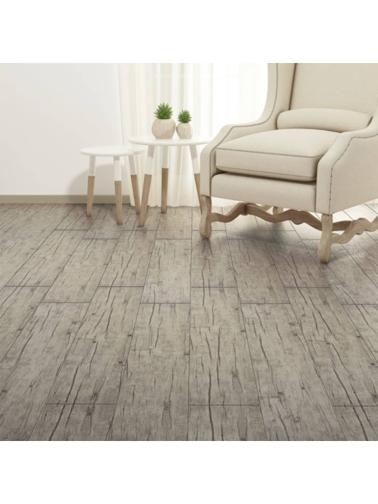 Grīdas dēļi, 4,46 m², 3 mm, gaiši pelēks pvc