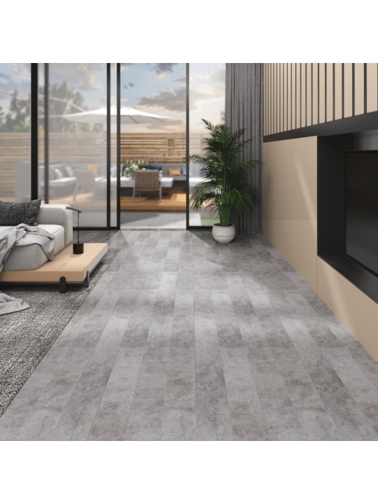 Grīdas dēļi, pašlīmējoši, 5,02 m², 2 mm, betona pelēks pvc
