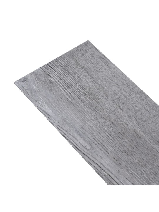 Grīdas dēļi, pašlīmējoši, 5,02 m², 2mm, matēts pelēka koka pvc