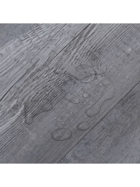 Grīdas dēļi, pašlīmējoši, 5,02 m², 2mm, matēts pelēka koka pvc