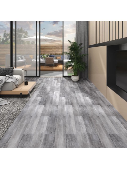 Grīdas dēļi, pašlīmējoši, 5,02 m², 2mm, matēts pelēka koka pvc