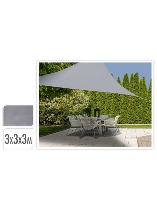 Progarden saulessargs, 3x3x3 m, trijstūra forma, pelēks