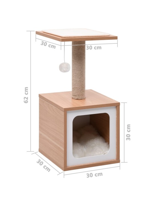 Kaķu māja ar sizala paklāju nagu asināšanai, 62 cm