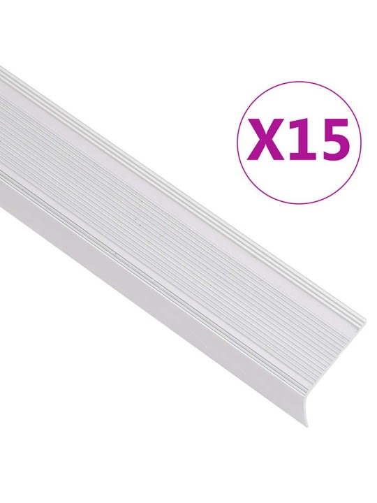 Kāpņu profili, 15 gb., l forma, 90 cm, sudraba krāsas alumīnijs