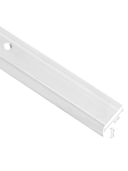 Kāpņu profili, 5 gab., l forma, 90 cm, sudraba krāsas alumīnijs