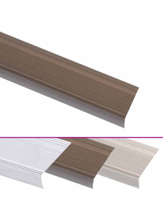 Kāpņu profili, 15 gab., l forma, 90 cm, brūns alumīnijs