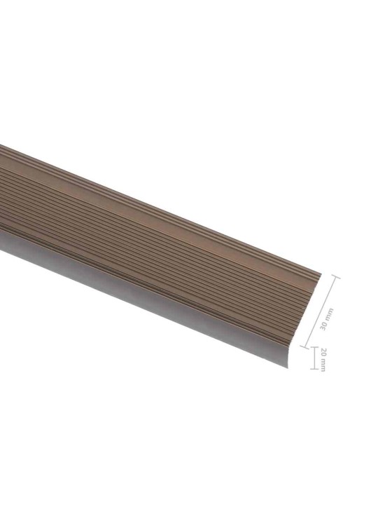 Kāpņu profili, 15 gab., l forma, 90 cm, brūns alumīnijs