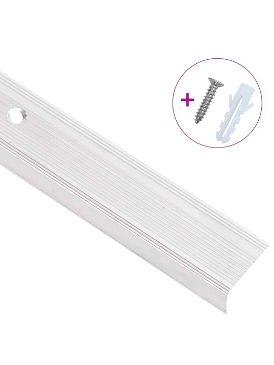 Kāpņu profili, 5 gb., l forma, 100 cm, sudraba krāsas alumīnijs