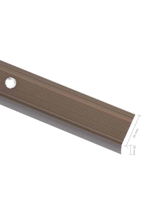 Kāpņu profili, 5 gab., l forma, 100 cm, brūns alumīnijs