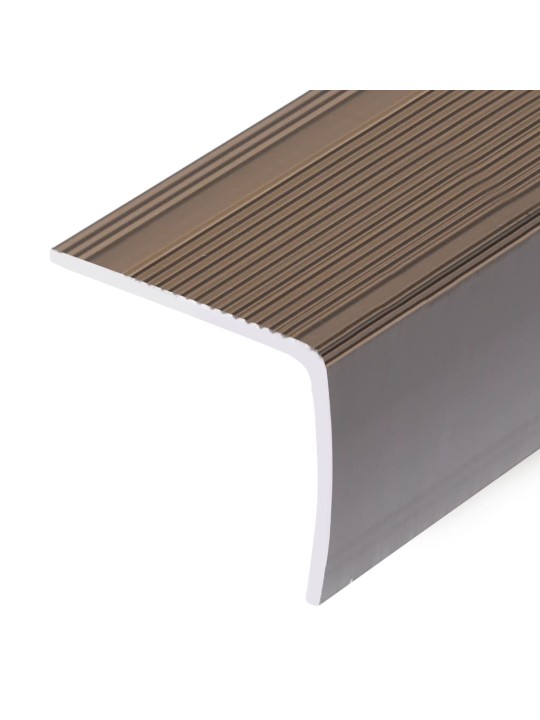 Kāpņu profili, 5 gab., l forma, 100 cm, brūns alumīnijs