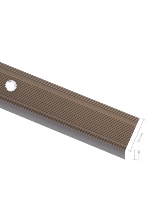 Kāpņu profili, 5 gab., l forma, 100 cm, brūns alumīnijs