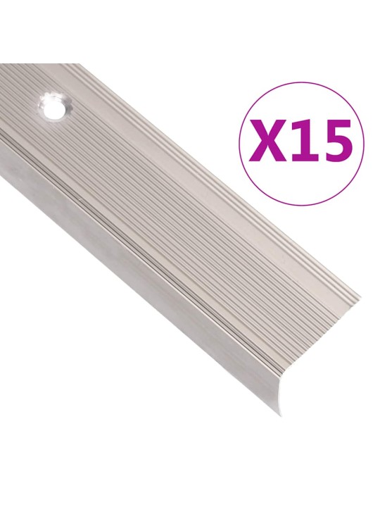 Kāpņu profili, 15 gab., l forma, 100 cm, alumīnijs