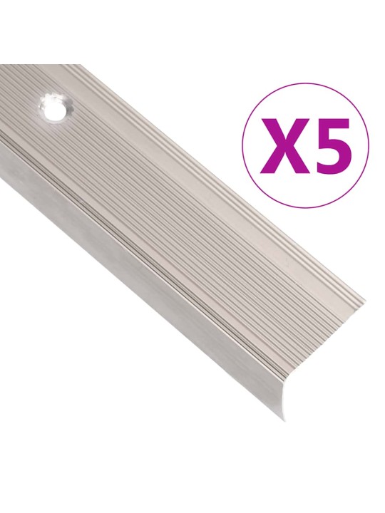 Kāpņu profili, 5 gab., l forma, 100 cm, alumīnijs