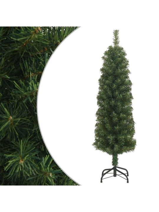 Mākslīgā Ziemassvētku egle ar statīvu, šaura, zaļa, 150 cm, PVC