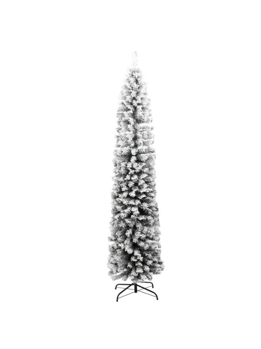 Mākslīgā Ziemassvētku egle ar sniegu, šaura, zaļa, 180 cm, PVC