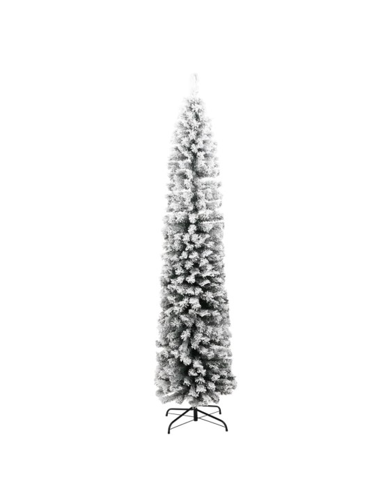 Mākslīgā Ziemassvētku egle ar sniegu, šaura, zaļa, 210 cm, PVC