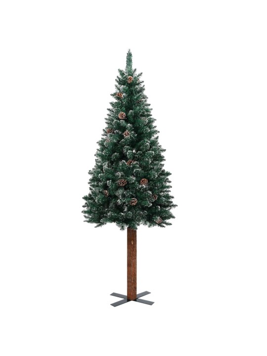 Ziemassvētku egle, dabīgs koks un sniegs, zaļa, 180 cm, PVC