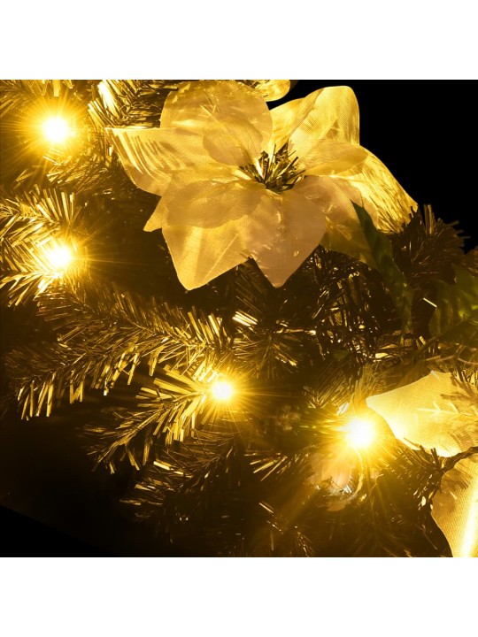Ziemassvētku vītne ar led lampiņām, 2,7 m, melna, pvc