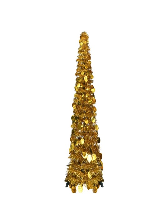 Mākslīgā ziemassvētku egle, saliekama, 120 cm, zeltaina, pet