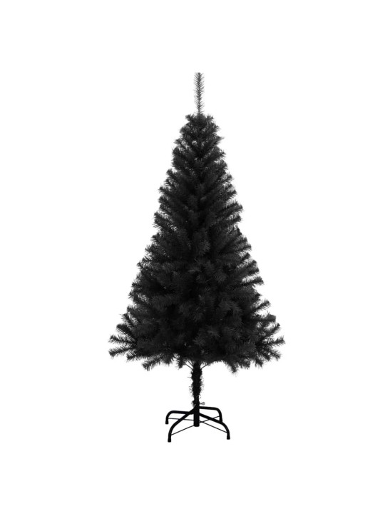 Mākslīgā ziemassvētku egle ar statīvu, melna, 150 cm, pvc