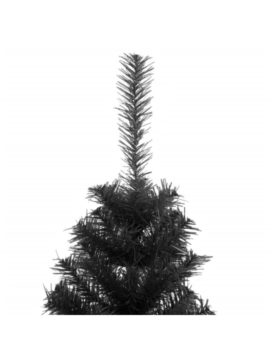Mākslīgā ziemassvētku egle ar statīvu, melna, 150 cm, pvc