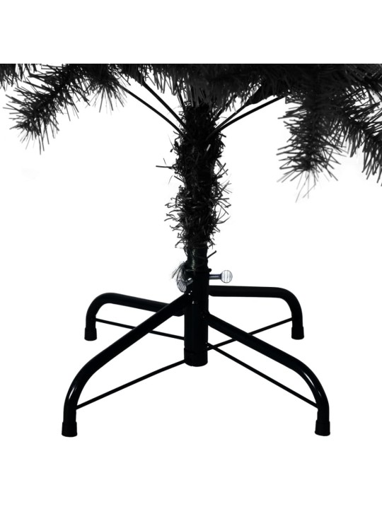 Mākslīgā ziemassvētku egle ar statīvu, melna, 150 cm, pvc
