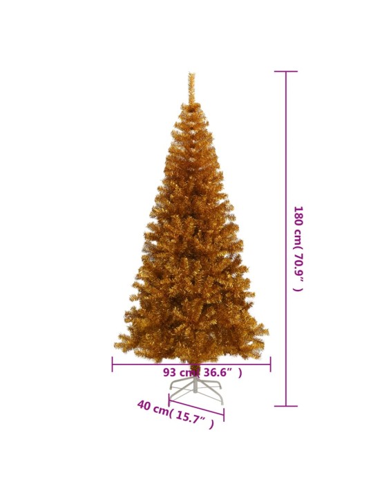 Mākslīgā Ziemassvētku egle ar statīvu, 180 cm, zeltaina, PET
