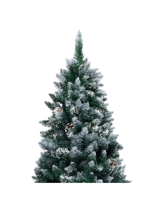 Mākslīgā Ziemassvētku egle, čiekuri, balts sniegs, 150 cm