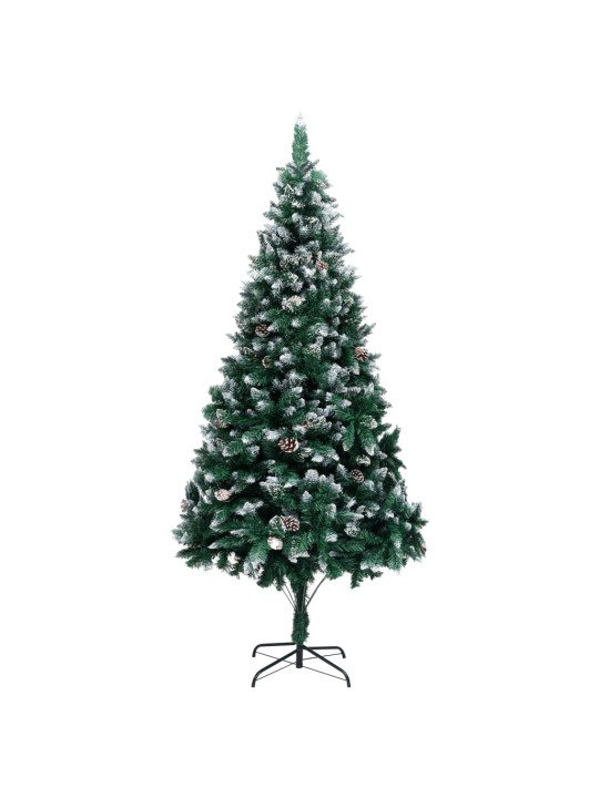 Mākslīgā Ziemassvētku egle, čiekuri, balts sniegs, 210 cm