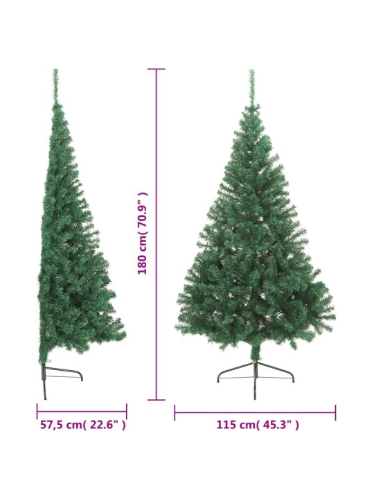 Mākslīgā Ziemassvētku egle ar statīvu, pusapaļa, 180 cm, PVC